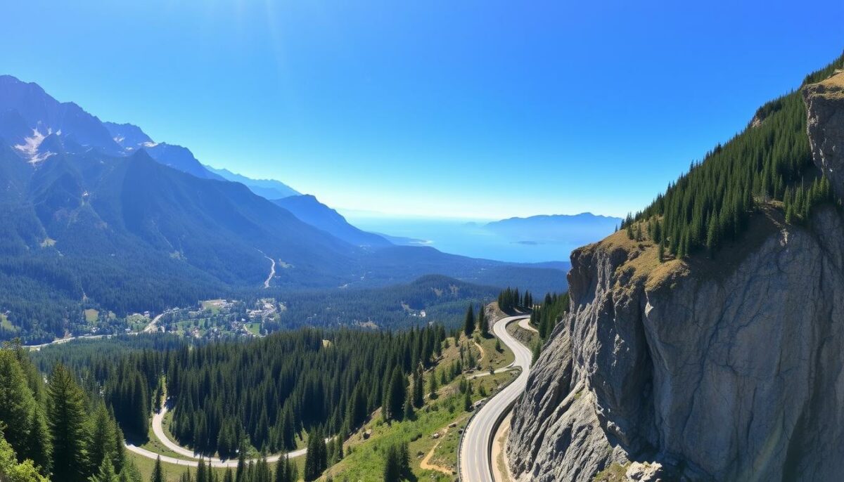 Scenic views on the Vancouver to Whistler drive